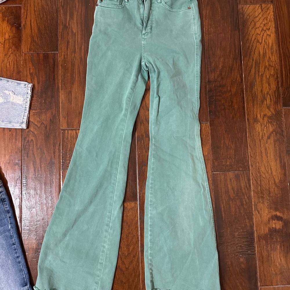 Green Flare Jeans